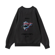Juun.J Garment Dyed Graphic Sweatshirt Grey