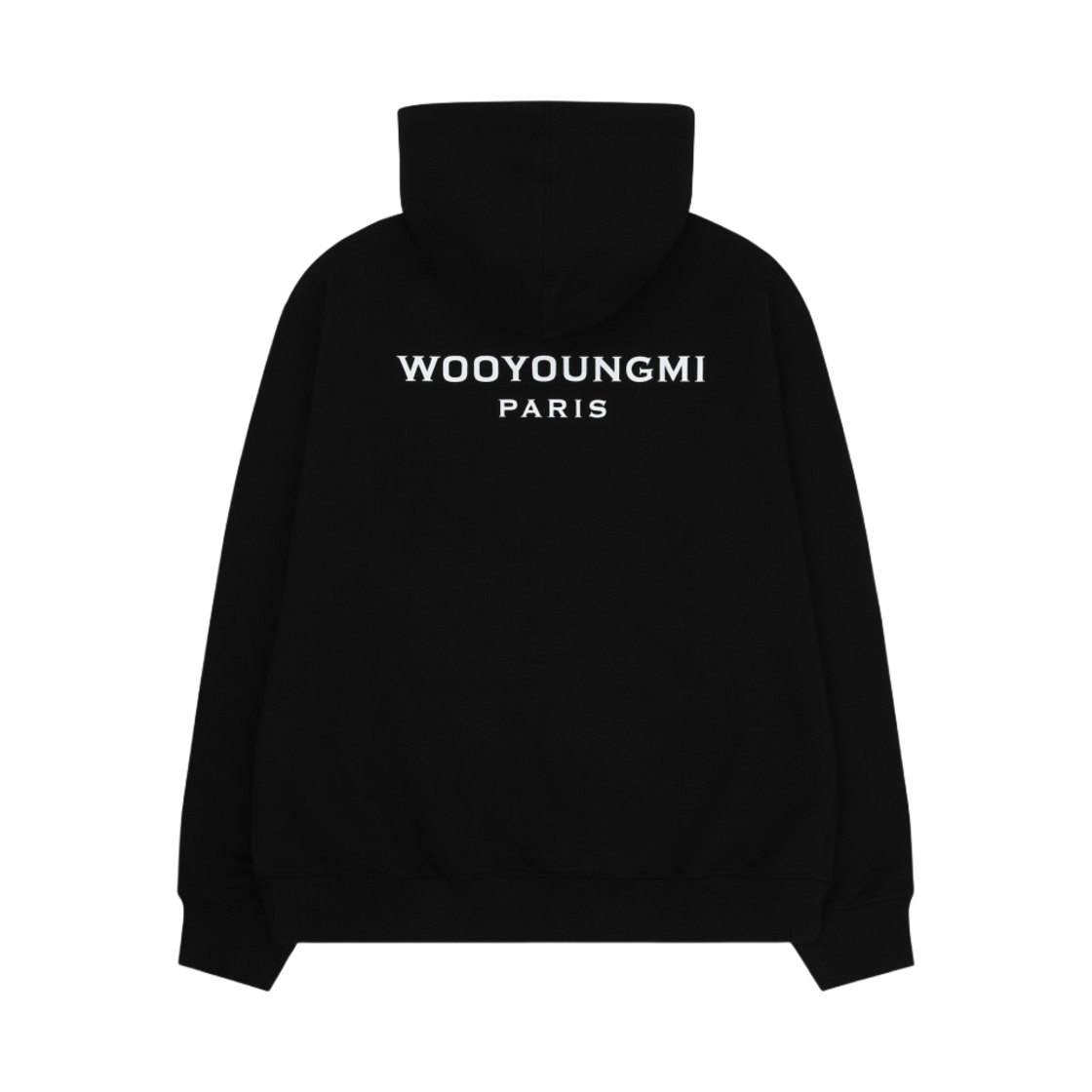 W231TS37721B Wooyoungmi Cotton Back Logo Hooded Sweatshirt Black - 23SS