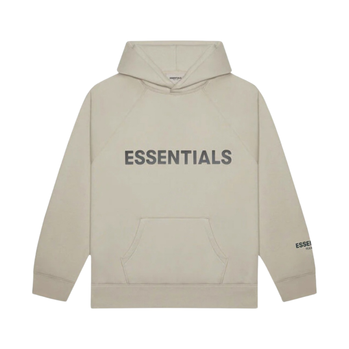 에센셜 3D 실리콘 아플리케 풀오버 후드 스트링 탄 - 20SS