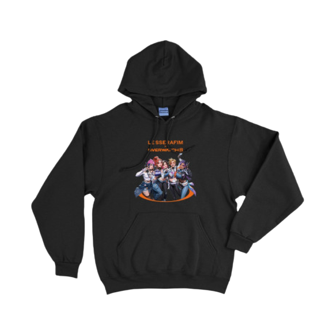 블리자드 x 르세라핌 오버워치 2 후드 티셔츠 오리지널 버전 블랙(Blizzard x LE SSERAFIM Overwatch 2 Hood T-Shirt Original Ver. Black)