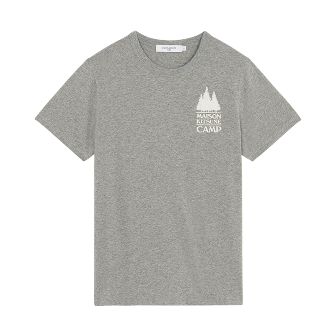(W) 메종 키츠네 미니 MK 캠프 클래식 티셔츠 그레이 멜란지((W) Maison Kitsune Mini MK Camp Classic T-Shirt Grey Melange) - 1