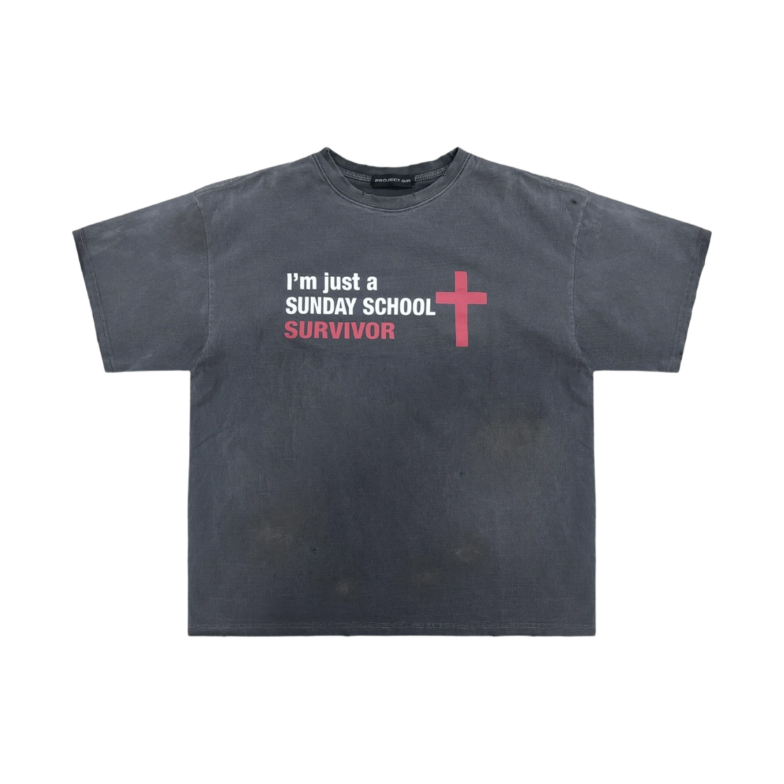 프로젝트 G/R 선데이 스쿨 워시드 티셔츠 네이비(Project G/R Sunday School Washed T-Shirt Navy)