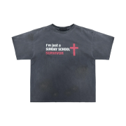 Project G/R Sunday School Washed T-Shirt Navy