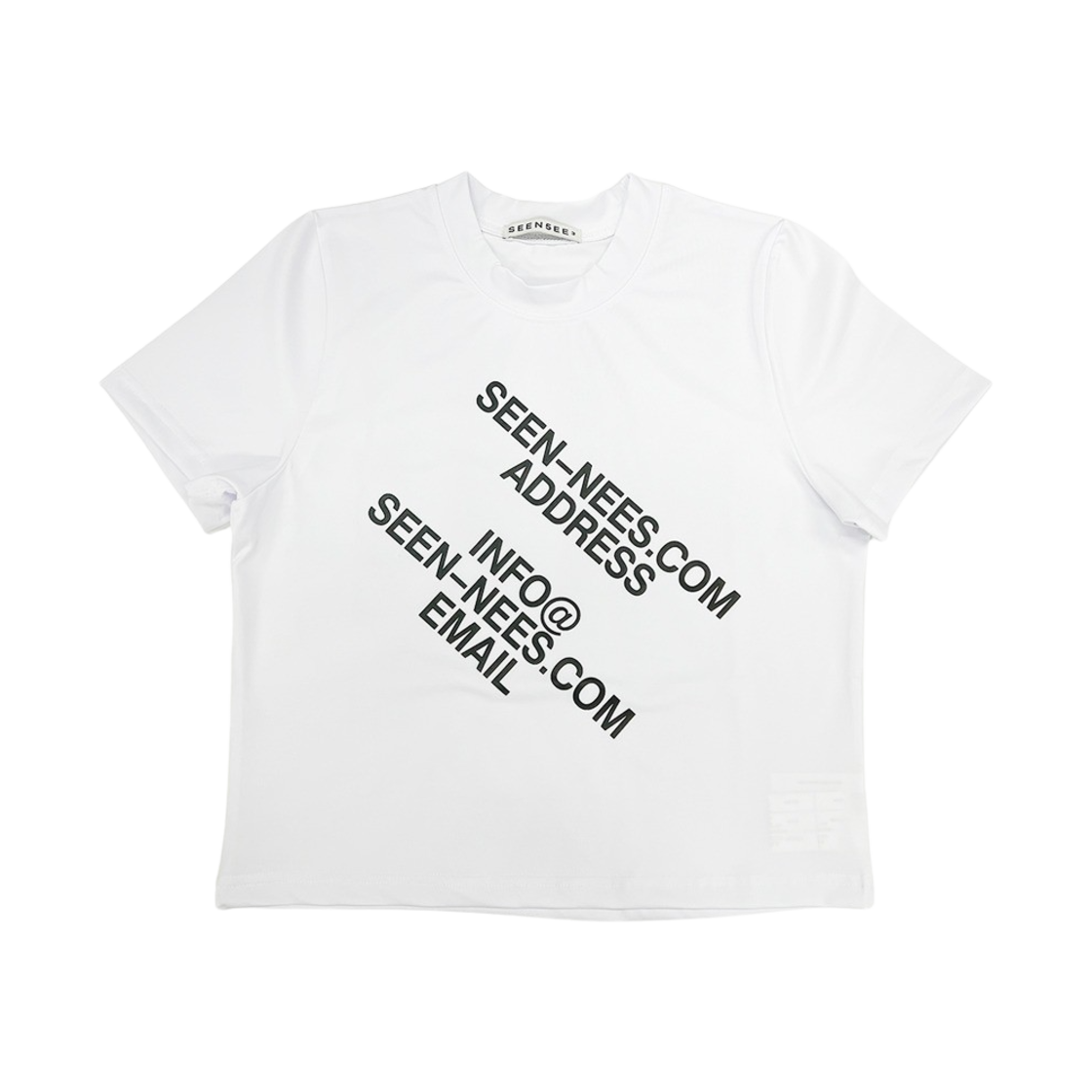 씬 컨택 크롭 티셔츠 화이트(SEEN Contact Crop  T-Shirts White)