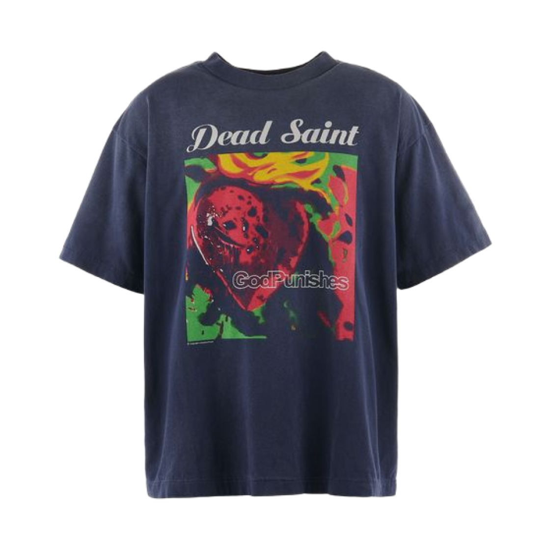 YS1-0000-010 Saint Mxxxxxx Dead Saint S/S T-Shirt Navy - 24FW