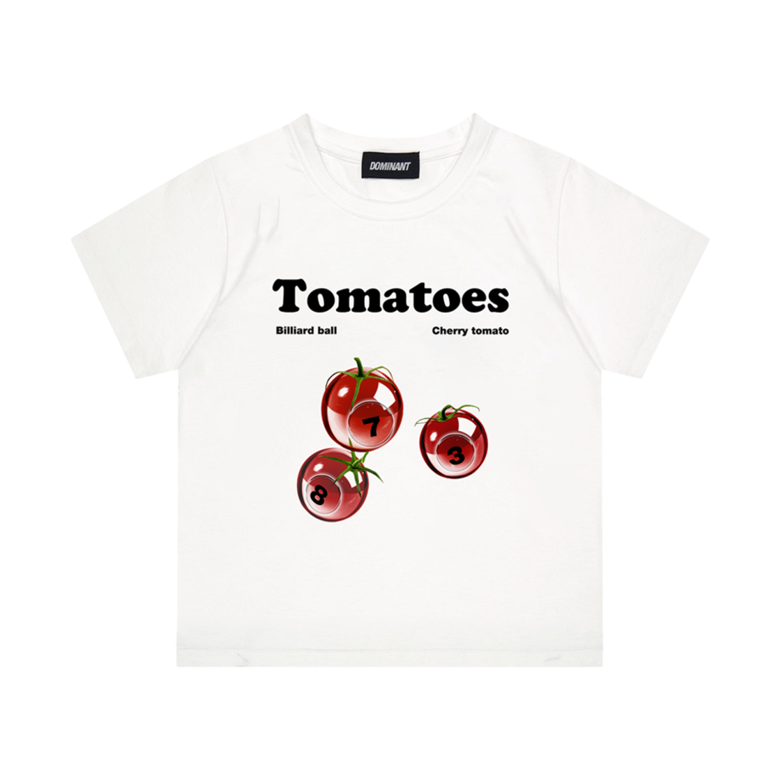 DMNT24SCTWH003 Dominant Tomatoes Crop Tee White