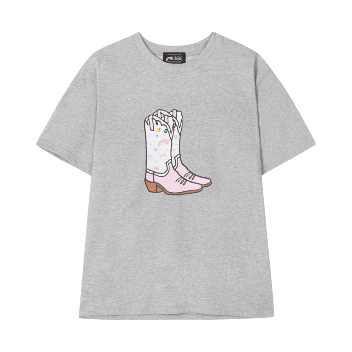 네이비 부츠 티셔츠 멜란지그레이(Neib Boots T-shirt Melange grey)