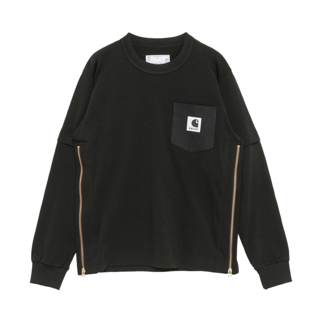 사카이 x 칼하트 WIP 롱슬리브 티셔츠 블랙(Sacai x Carhartt WIP L/S T-Shirt Black)