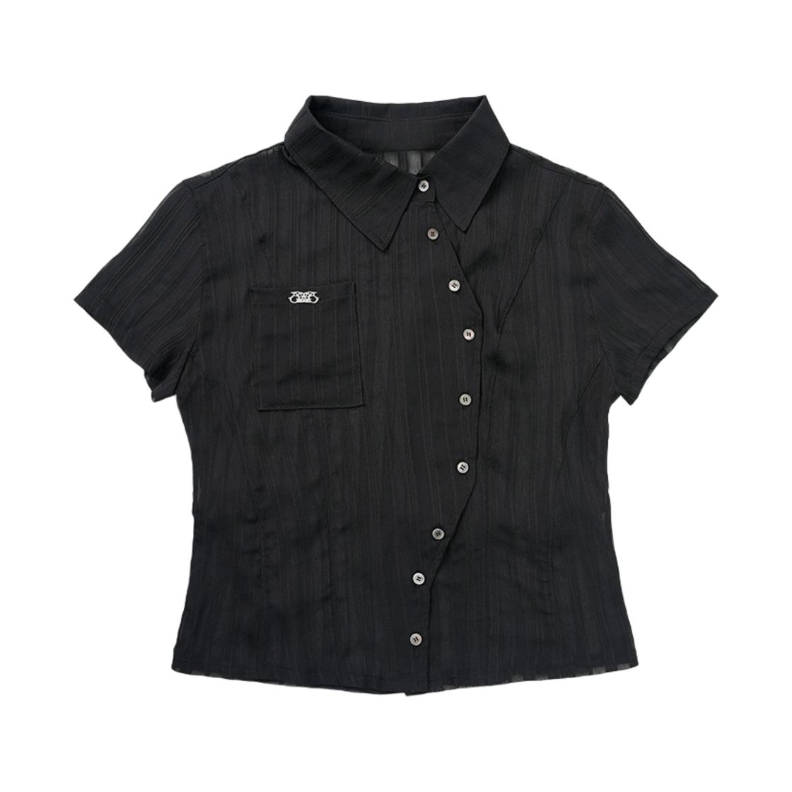 엘프엘프엘프 아카이브스 어시메트릭 스트라이프 셔츠 블랙(Elfelfelf Archives Asymmetric Stripe Shirts Black)