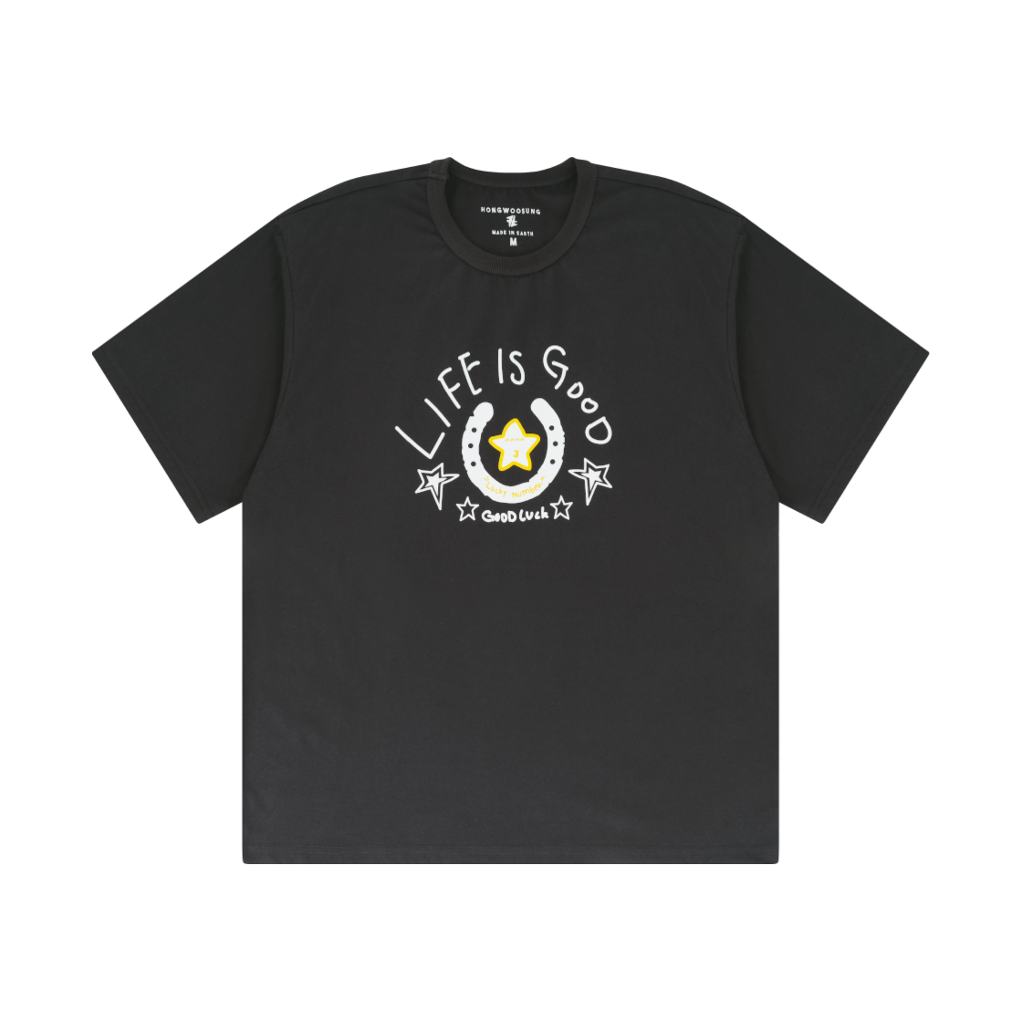 SS25TST010GY Hongwoosung Life Is Good T-Shirt Gray