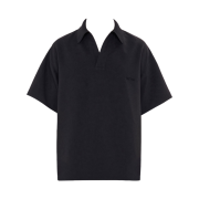 Wooyoungmi Embroidered Logo Short Sleeve Polo T-Shirt Black - 23SS