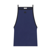 (W) Courreges Light Ribs Contrast Tank Top Ocean Blue Black