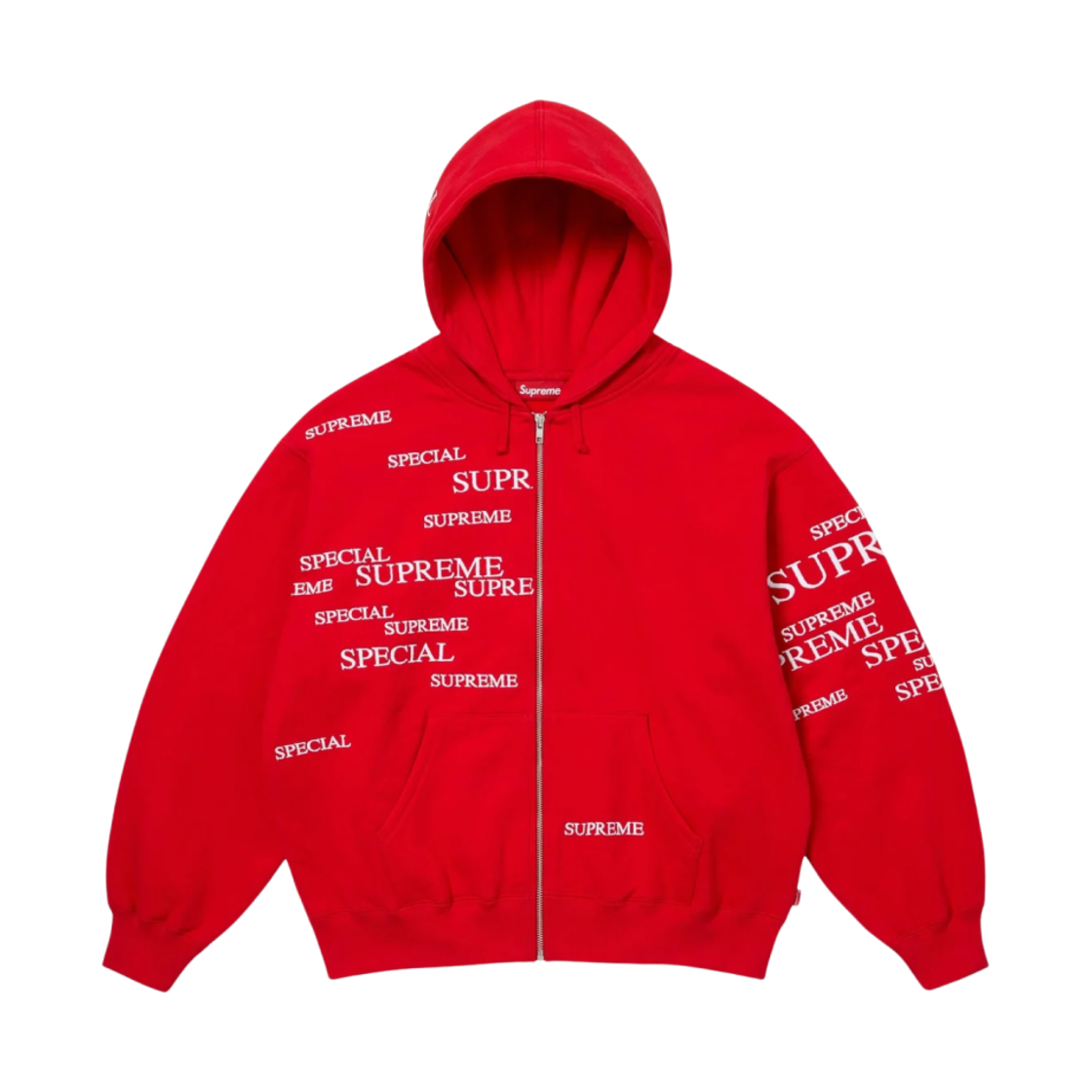 슈프림 스페셜 집업 후드 스웨트셔츠 레드 - 24FW