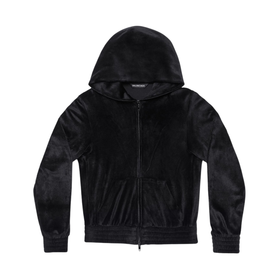 (W) 발렌시아가 BB 파리 스트라스 집업 후드 피티드 블랙((W) Balenciaga BB Paris Strass Zip-Up Hoodie Fitted Black) - 2