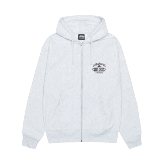 Stussy Worldwide Zip Hoodie Ash Heather