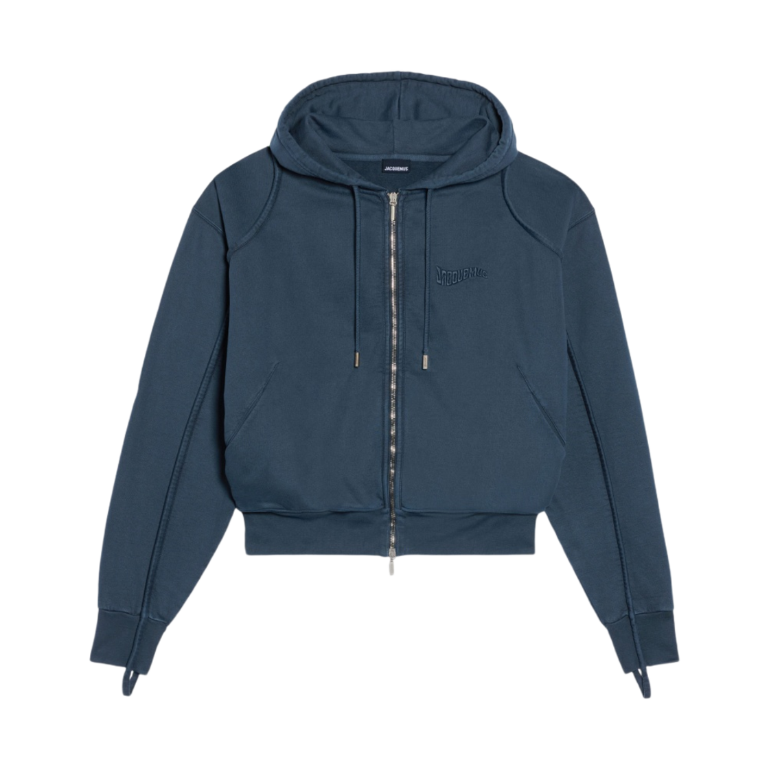 자크뮈스 르 스웨터 카마그 지퍼 클레이 로고 스웨트셔츠 다크 네이비(Jacquemus Le Sweater Camargue Zippe Clay Logo Sweatshirt Dark Navy) - 1