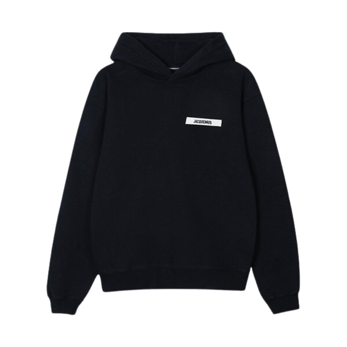 245JS247-2036-990 Jacquemus Le Hoodie Gros Grain Grosgrain Logo Hoodie Black