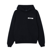 Jacquemus Le Hoodie Gros Grain Grosgrain Logo Hoodie Black