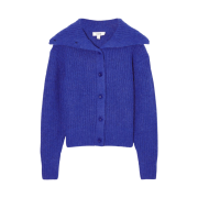 (W) COS Spread-Collar Wool Cardigan Blue