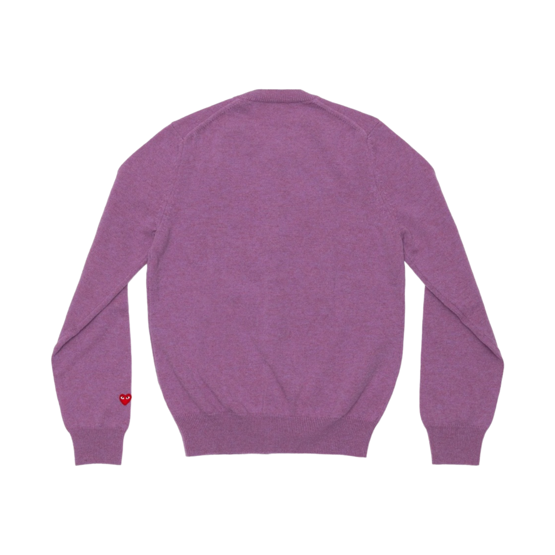 (W) 플레이 꼼데가르송 스몰 레드 하트 온 더 슬리브 가디건 파스텔 퍼플((W) Play Comme des Garcons Small Red Heart On The Sleeves Cardigan Pastel Purple) - 2