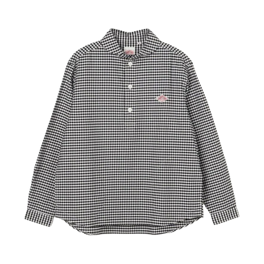 단톤 옥스포드 라운드 칼라 풀오버 셔츠 블랙 깅엄(Danton Oxford Round Collar Pullover Shirt Black Gingham) - 1