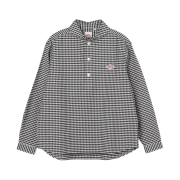 Danton Oxford Round Collar Pullover Shirt Black Gingham