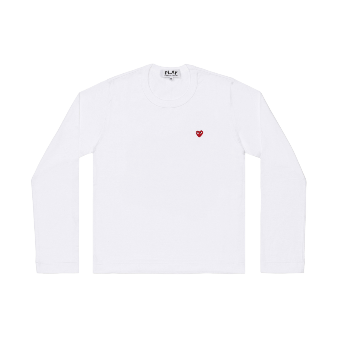 AX-T308-051-2 Play Comme des Garcons Small Red Heart Long Sleeve White