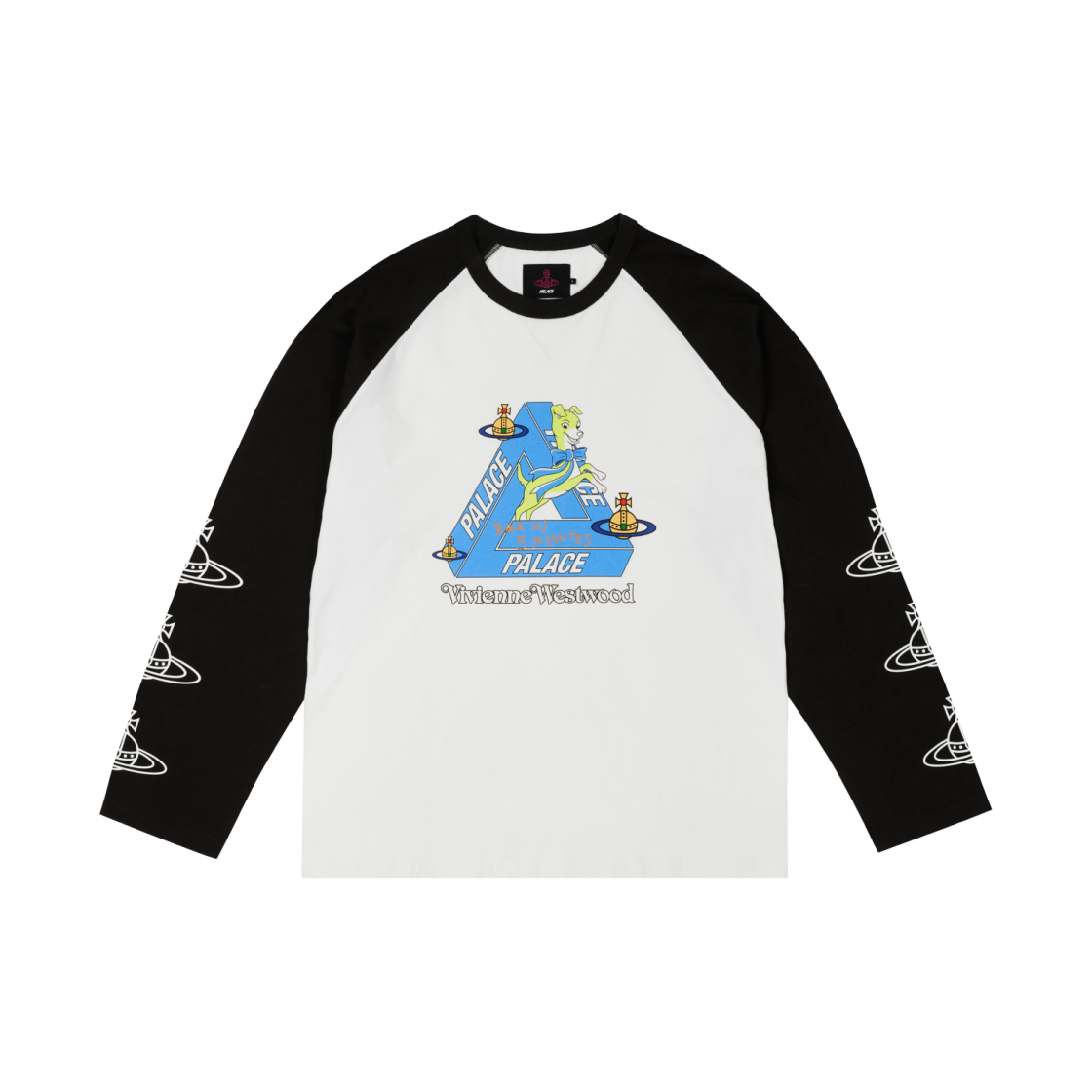 팔라스 x 비비안 웨스트우드 래글런 롱슬리브 화이트 블랙 - 24FW(Palace x Vivienne Westwood Raglan Long Sleeve White Black - 24FW) - 1