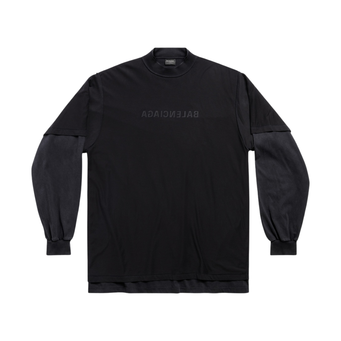 발렌시아가 미러 더블 트롱프 뢰유 오버사이즈 롱슬리브 티셔츠 블랙(Balenciaga Mirror Double Trompe L’oeil Oversized Long Sleeve T-Shirt Black) - 1