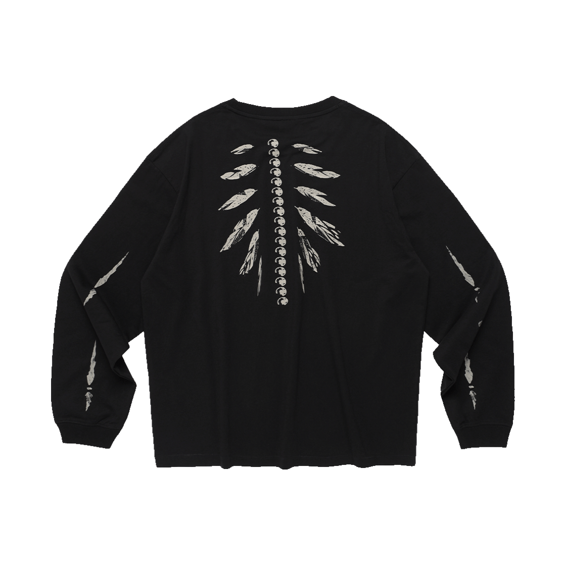 [프리오더] 본바트 리브스 본 롱 슬리브 블랙([Pre-Order] Vonvat  Leaves Bone Long Sleeve Black)