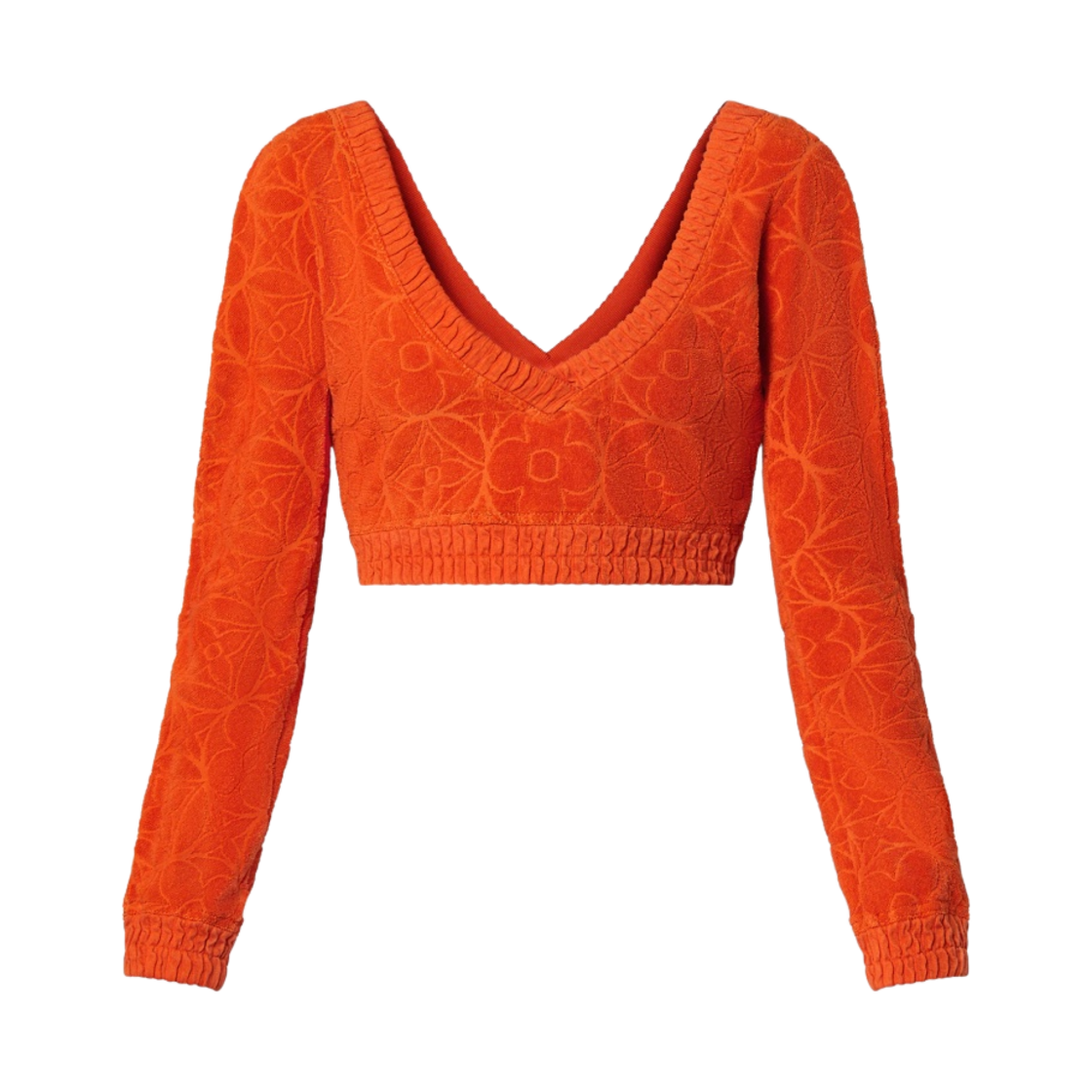 (W) 루이비통 모노그램 플라워 타올링 크롭 탑 체다((W) Louis Vuitton Monogram Flower Toweling Crop Top Cheddar) - 1