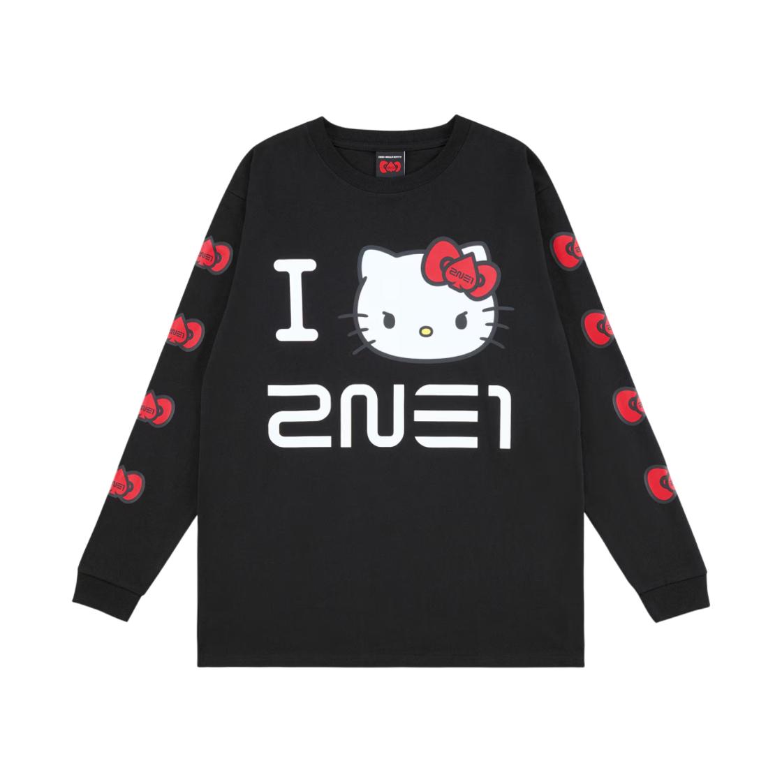 2NE1 x  헬로 키티 롱슬리브 티셔츠 블랙(2NE1 x Hello Kitty L/S T-Shirt Black) - 1