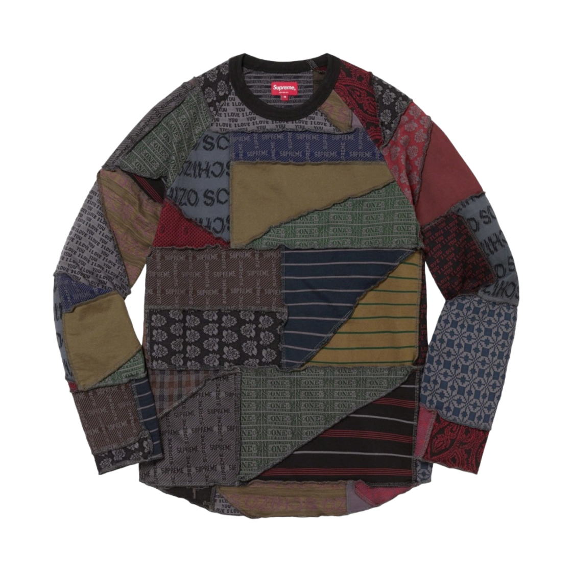 슈프림 패치워크 자카드 L/S 탑 블랙 - 23SS(Supreme Patchwork Jacquard L/S Top Black - 23SS) - 1