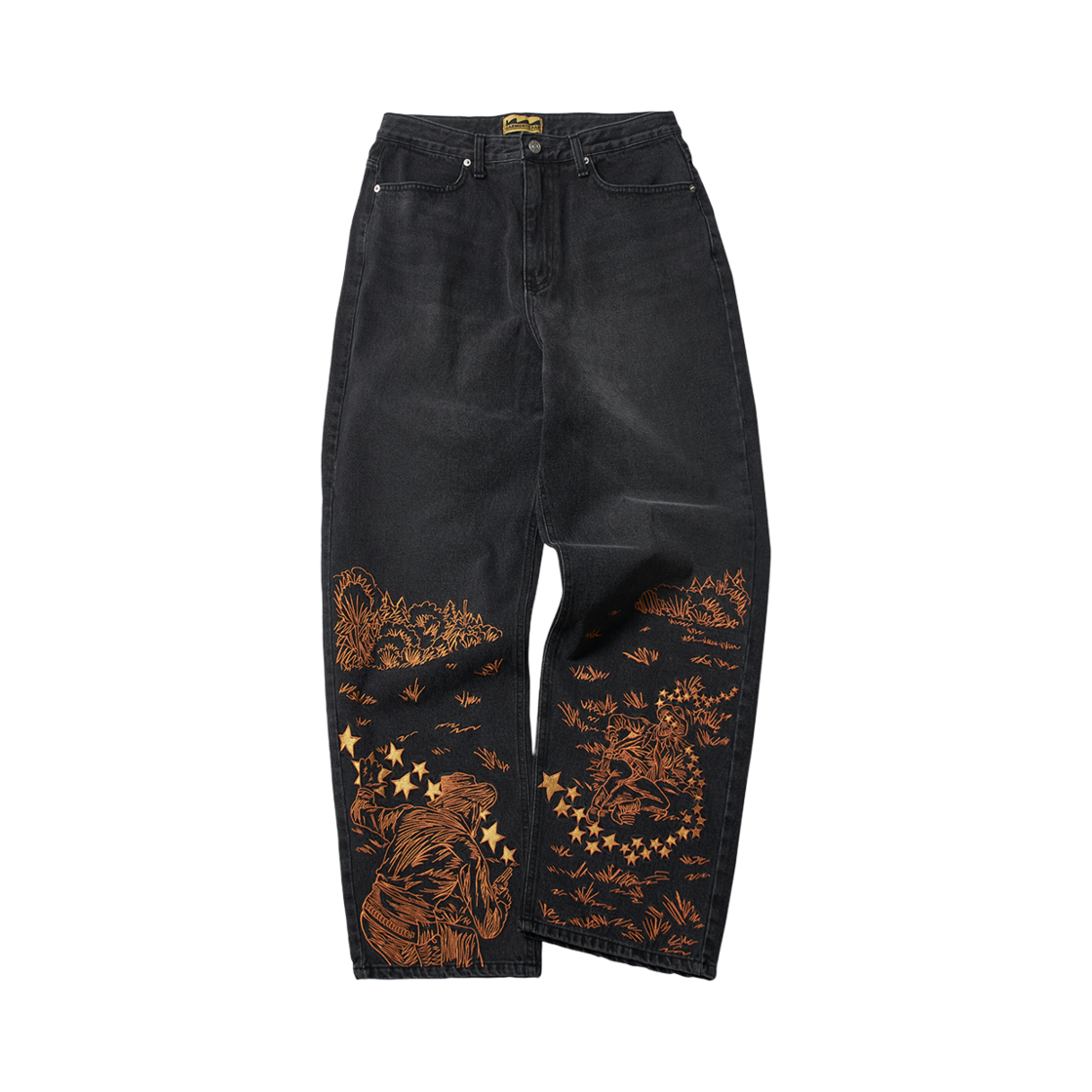 25SPGFPT01BK Garments Fab Cowboy EMB Denim Pants Black