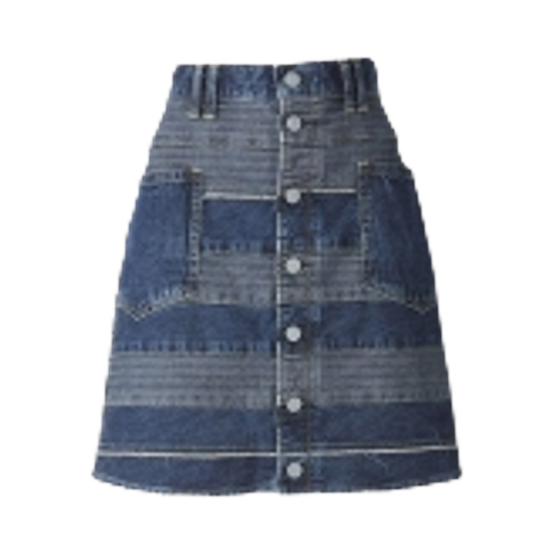 (W) 히스테릭 글래머 스크래치 A라인 데님 미니 스커트 라이트 인디고 블루((W) Hysteric Glamour Scratch A-Line Denim Mini Skirt Light Indigo Blue) - 1