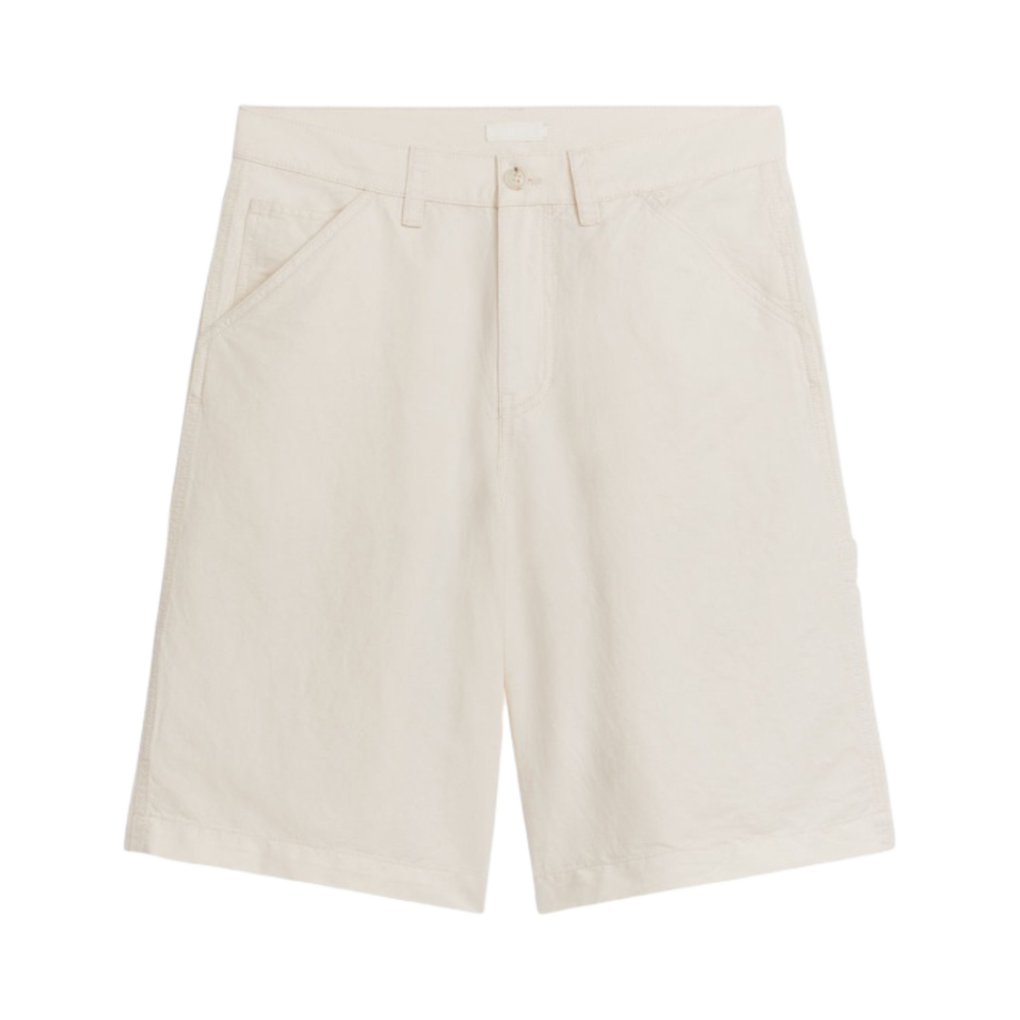 (W) 아르켓 리넨 코튼 워크웨어 쇼츠 오프 화이트((W) Arket Linen Cotton Workwear Shorts Off White)