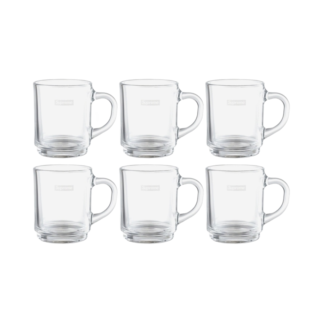 슈프림 듀라렉스 글래스 머그 클리어 (6개 세트) - 23SS(Supreme Duralex Glass Mugs Clear (Set of 6) - 23SS)