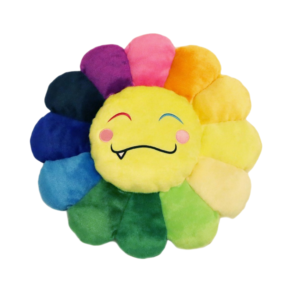 - Kaikai Kiki Flower Emoji Cushion Smile 60cm Rainbow - 대표 이미지 #1