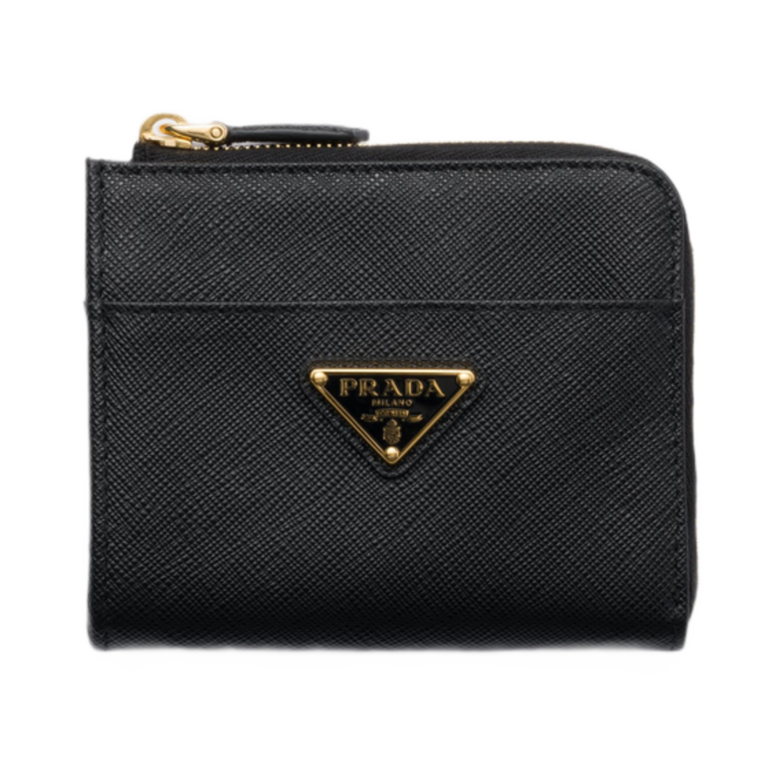 프라다 스몰 사피아노 레더 지퍼 월렛 블랙(Prada Small Saffiano Leather Zipper Wallet Black) - 1