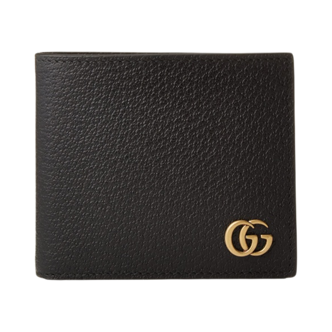 구찌 GG 마몽 레더 코인 반지갑 블랙 골드(Gucci GG Marmont Leather Bi-Fold Coin Wallet Black Gold)