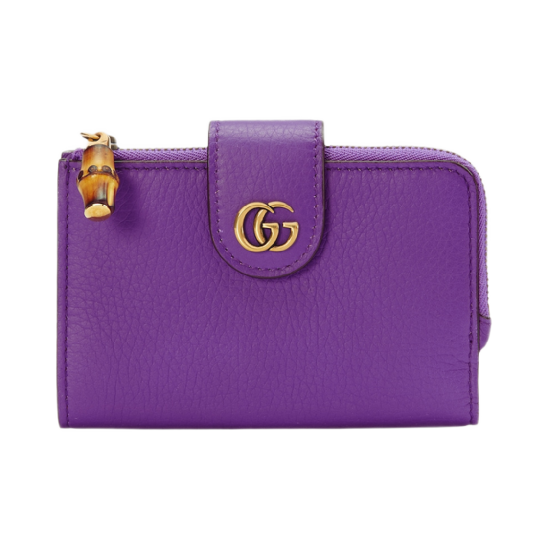 구찌 미디움 더블 G 지갑 스퀘어 뱀부 퍼플 레더(Gucci Medium Double G Wallet with Bamboo Purple Leather) - 1