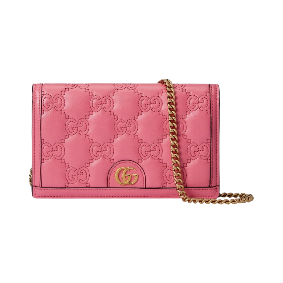 구찌 GG 마틀라세 체인 지갑 핑크(Gucci GG Matelasse Chain Wallet Pink) - 1
