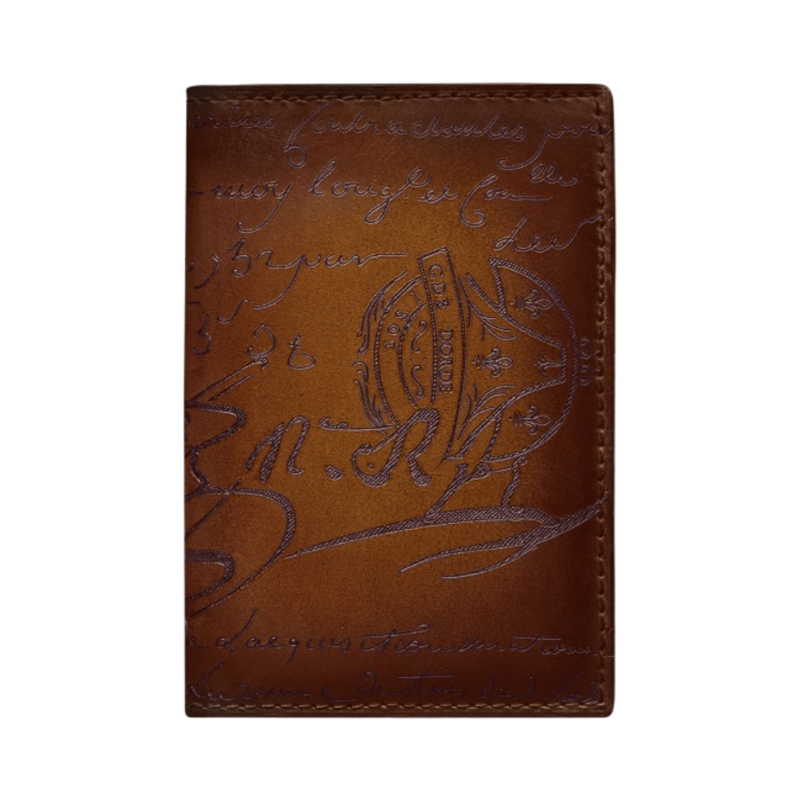 벨루티 자구아 스크리토 레더 카드 홀더 카카오 인텐소(Berluti Jagua Scritto Leather Card Holder Cacao Intenso)