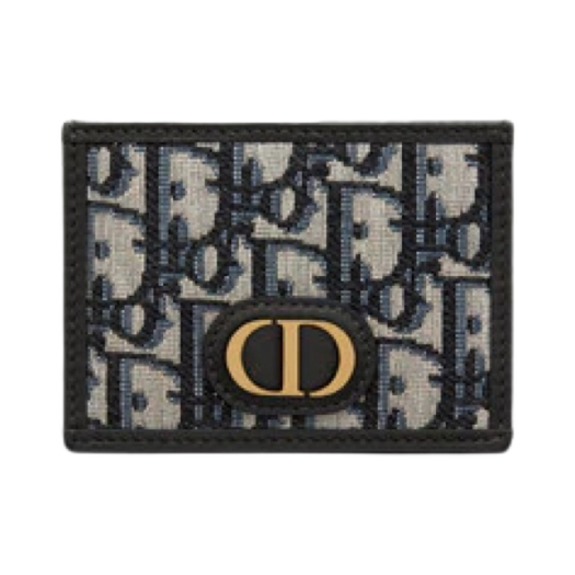 S2098UTZQ-M928 Dior 30 Montaigne Card Holder Blue Dior Oblique Jacquard