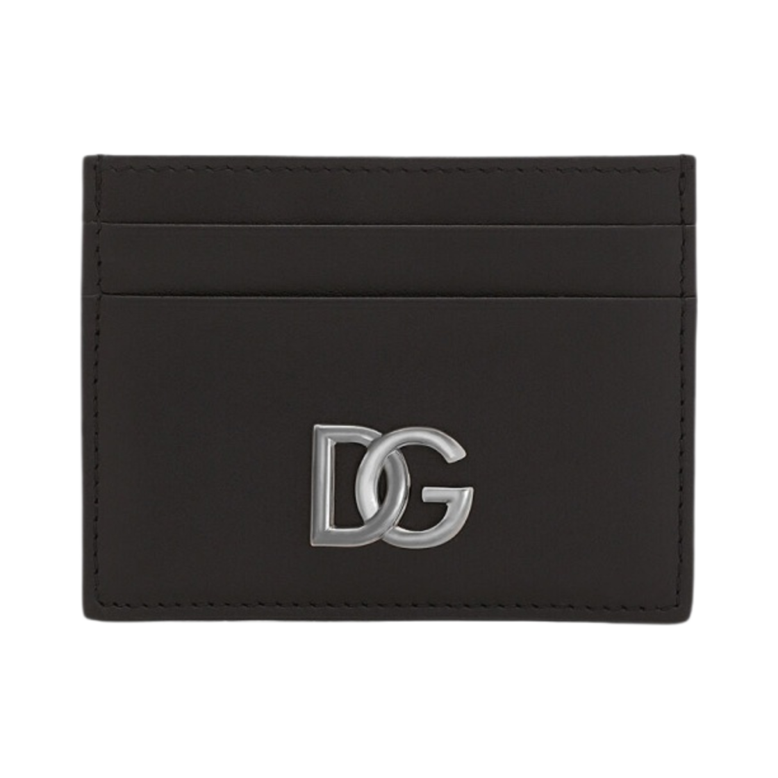 BP0330AW57680999 Dolce & Gabbana Calfskin Card Holder with DG Logo Metal Black