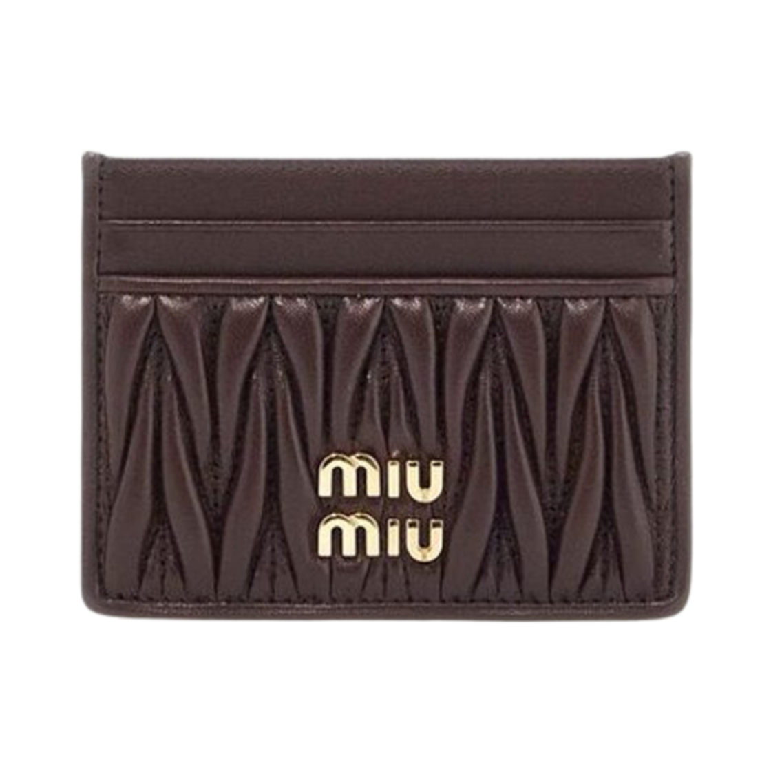 미우 미우 마테라쎄 나파 레더 카드 홀더 브라운(Miu Miu Matelasse Nappa Leather Card Holder Brown)