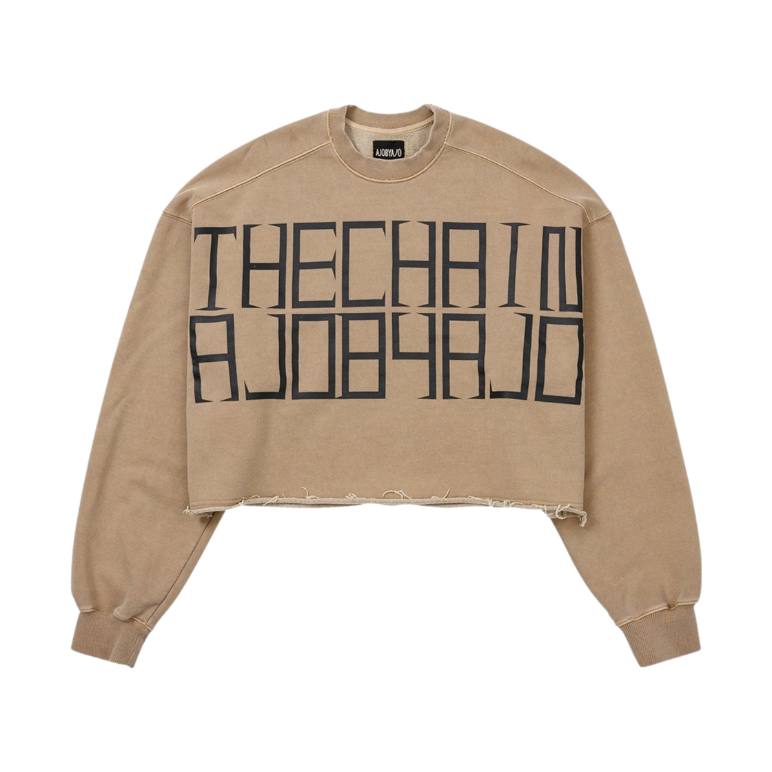 아조바이아조 더 체인 워시드 크롭 스웻셔츠 모카(Ajobyajo The Chain Washed Cropped Sweatshirt Mocha) - 1