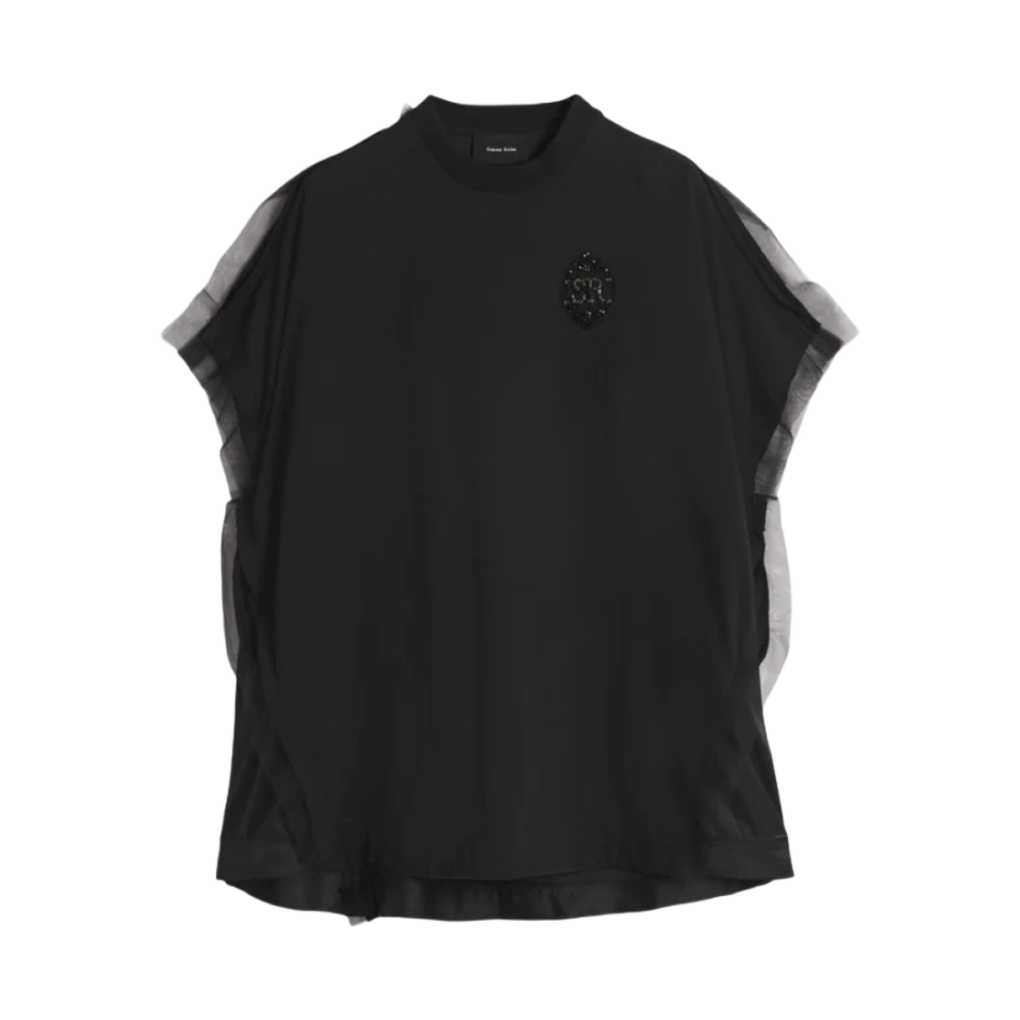 (W) 시몬 로샤 오버사이즈 미니 티셔츠 드레스 블랙 제트((W) Simone Rocha Oversized Mini T-Shirt Dress Black Jet)