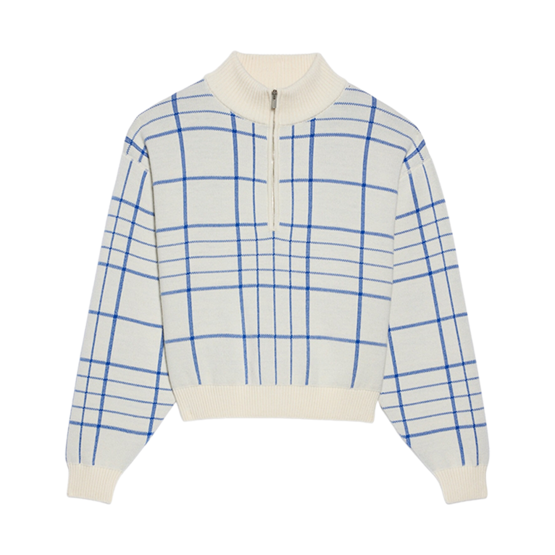 자크뮈스 라 마이유 까로 체크 모크넥 스웨터 멀티 베이지(Jacquemus La Maille Carro Checked Mock-Neck Sweater Multi Beige) - 1