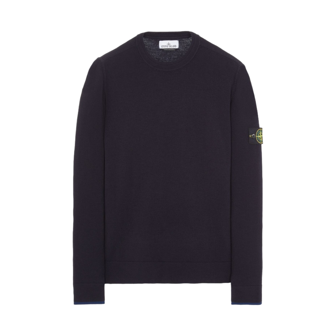 7915526A1-V0020 Stone Island 526A1 Stocking Stitch Stretch Wool Crewneck Knit Navy Blue - 23FW